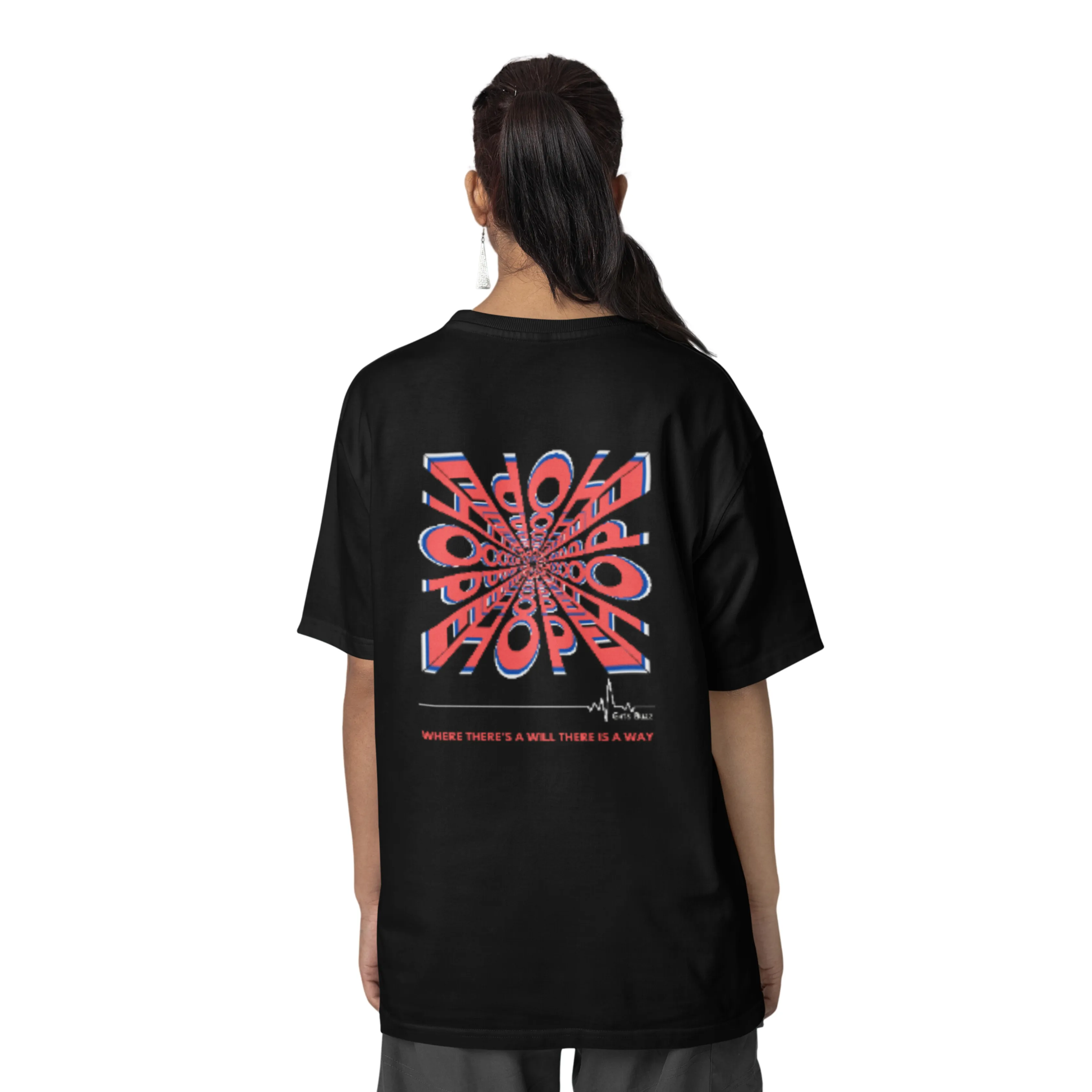 Hope Back Printed Oversized Tee