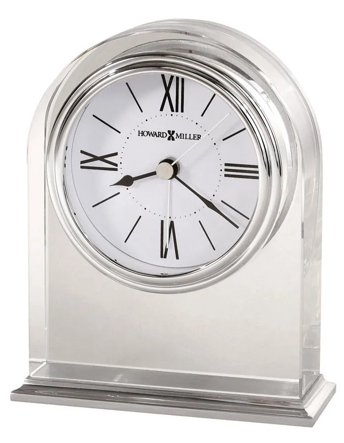 Howard Miller Optica Crystal Alarm Clock - Silver Accents - White Dial