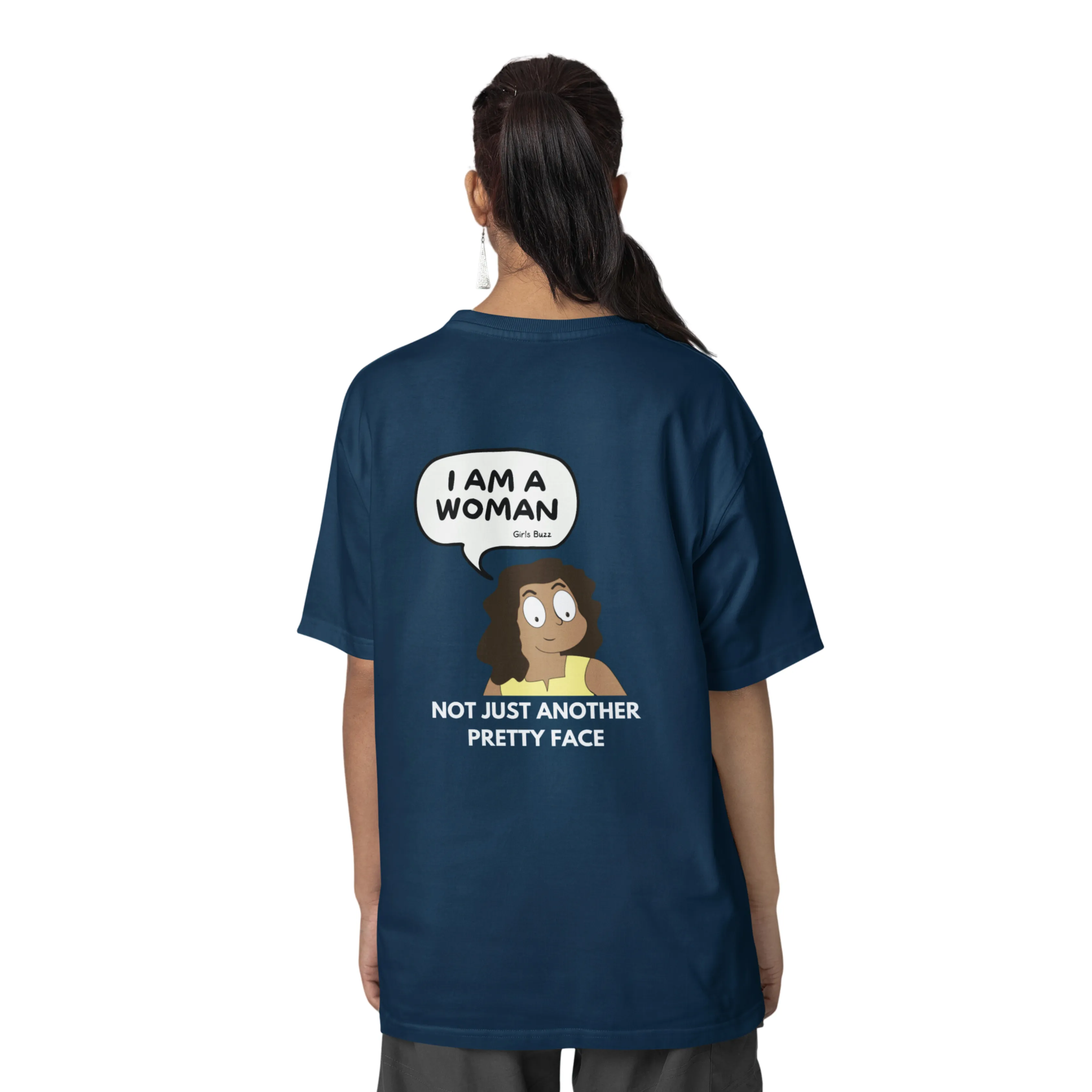 I Am A Woman Back Printed Oversized Tee