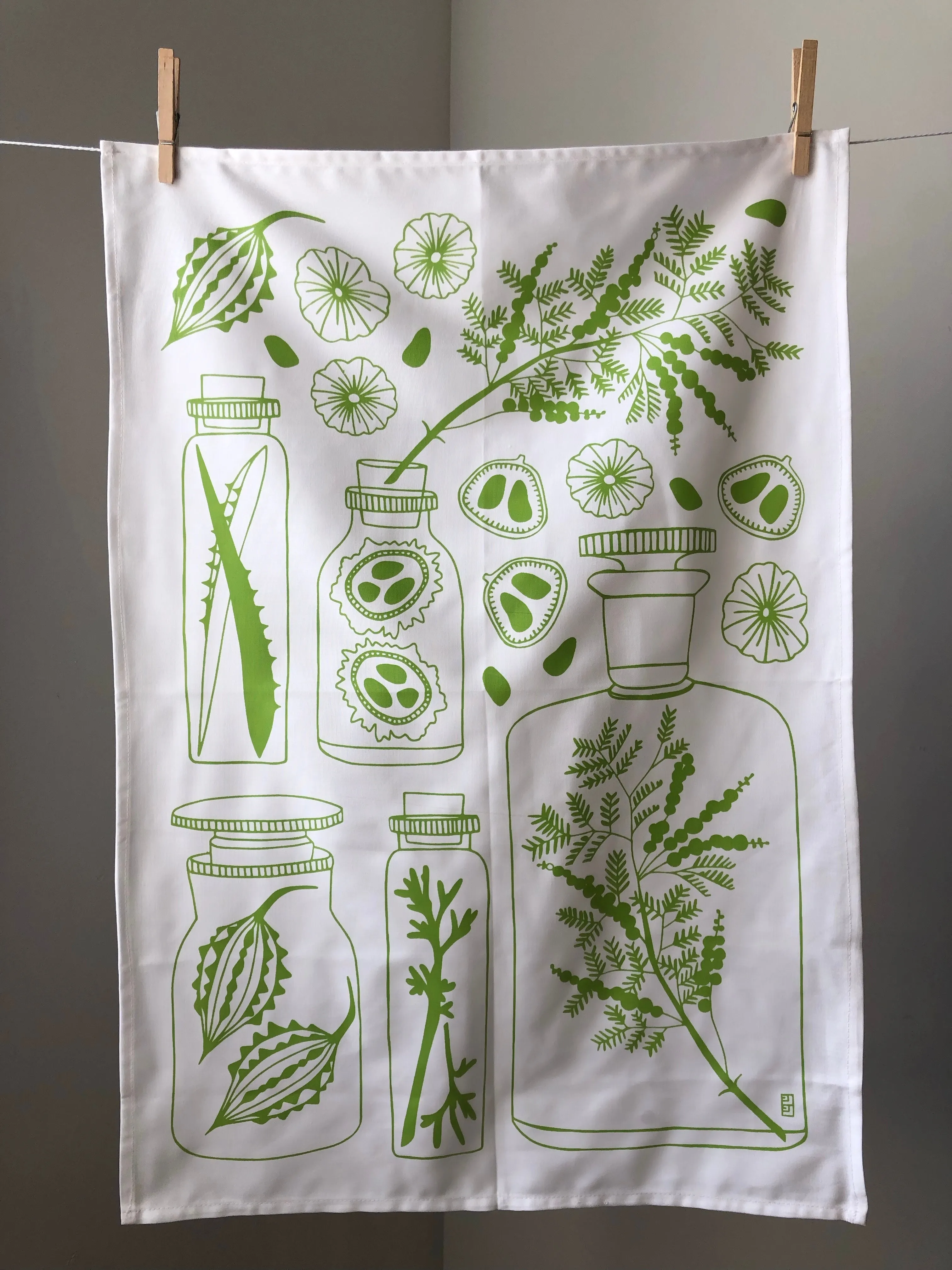 Ida-Line Botanical Tea Towel by Lulu Kitololo