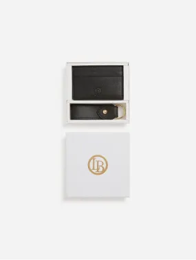 Juniper Vegan Leather Card Holder & Key Chain Gift Box | Black