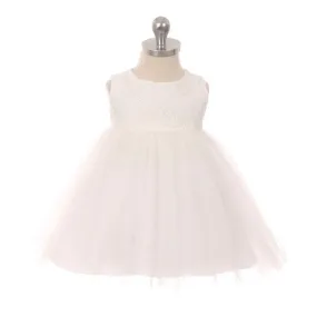 Kid's Dream Lace Illusion Baby Dress - Off White