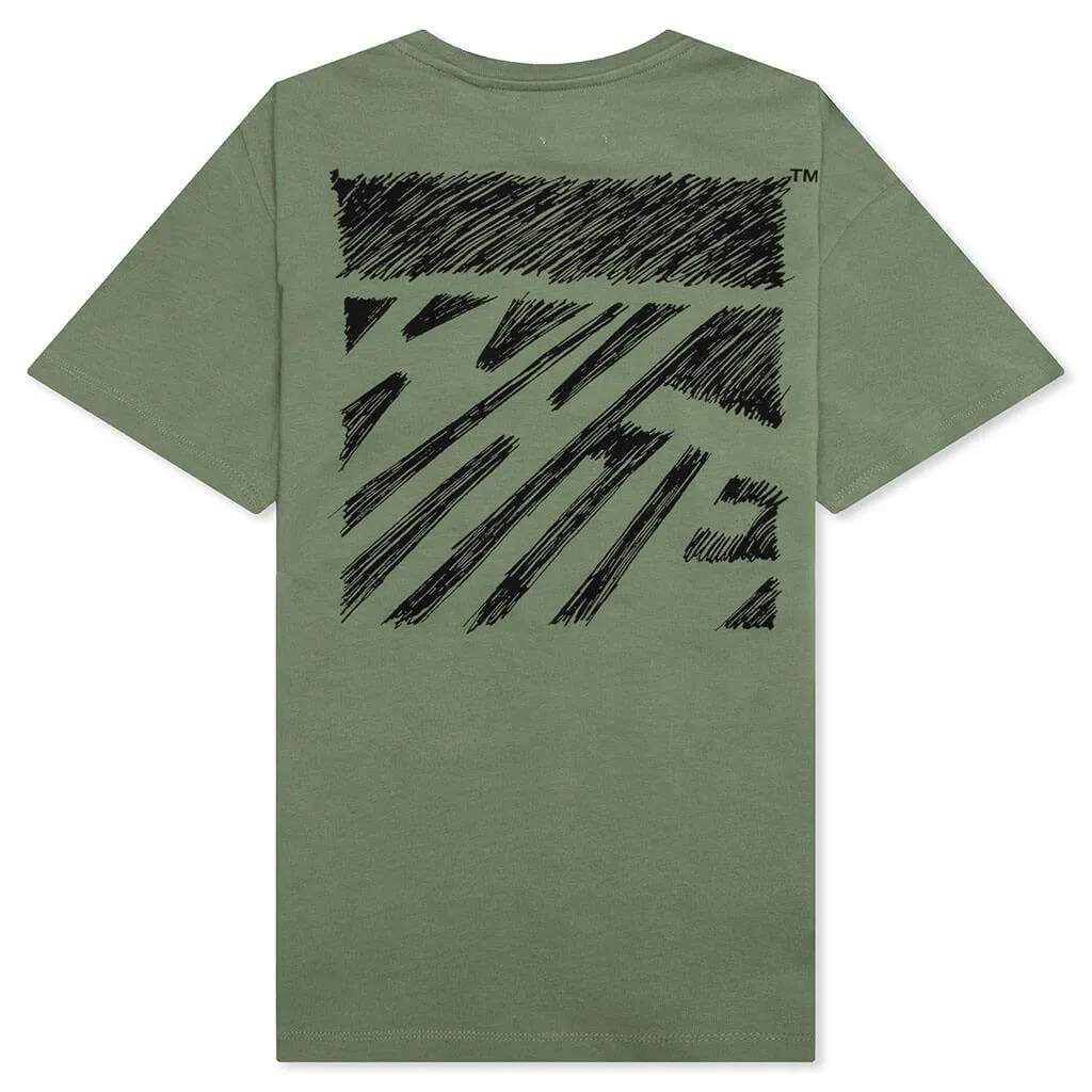 Kids Scribble S/S Tee - Olive/Black