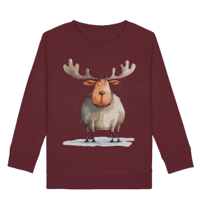 Kinder Bio-Langarmshirt mit Weihnachtsmotiv "Dicker Elch"