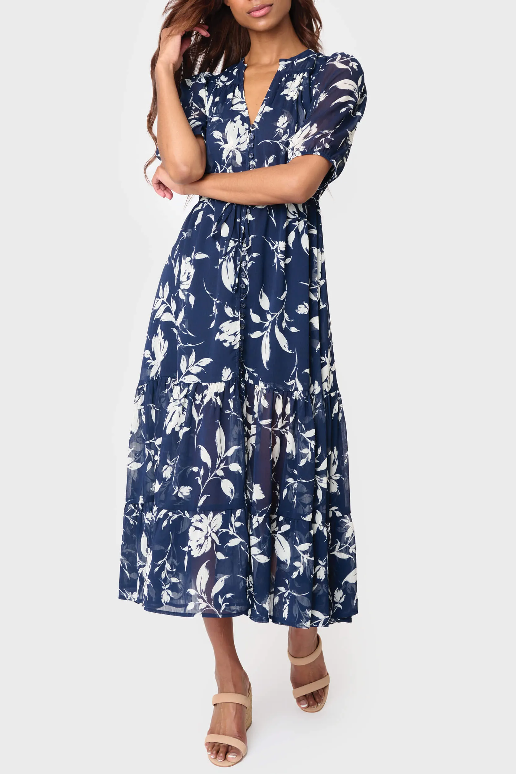 Kira Drawstring Midi Dress