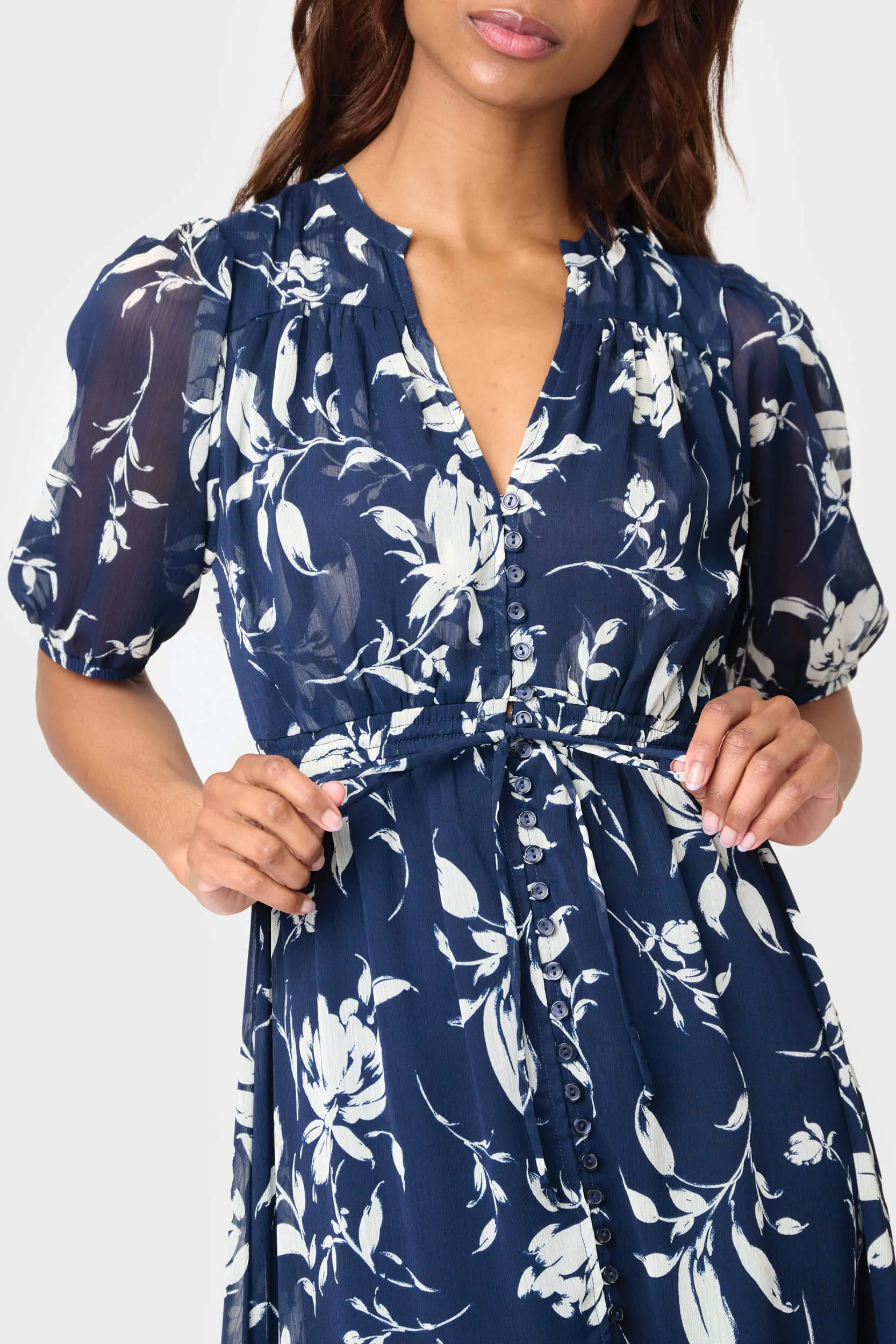 Kira Drawstring Midi Dress