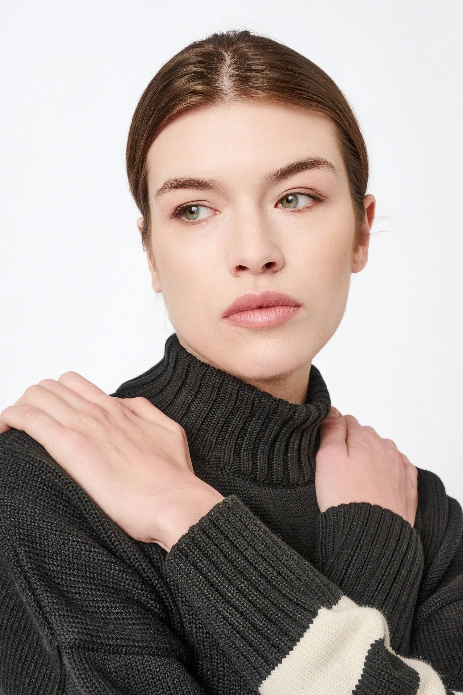 Knitted Organic Cotton Striped Rollneck Jumper | Multiple Colours