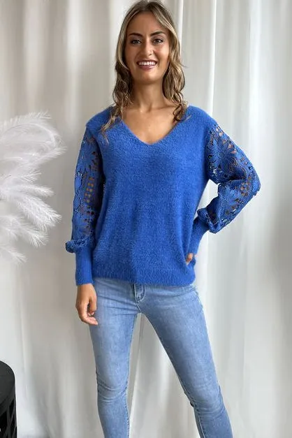 Lara Lace Jumper - Blue