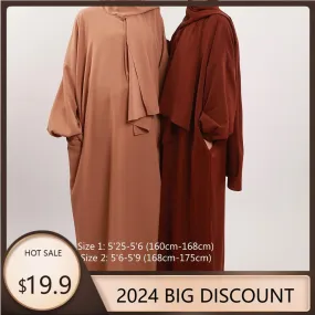 MA001 Hijab Attached Hoodie Abaya