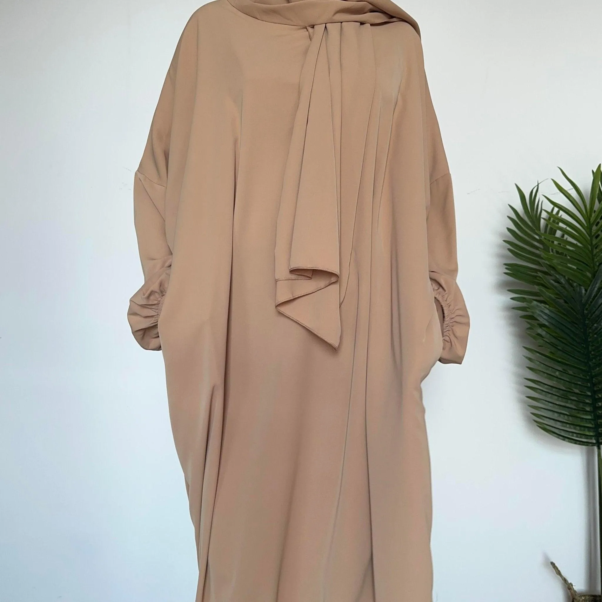 MA001 Hijab Attached Hoodie Abaya