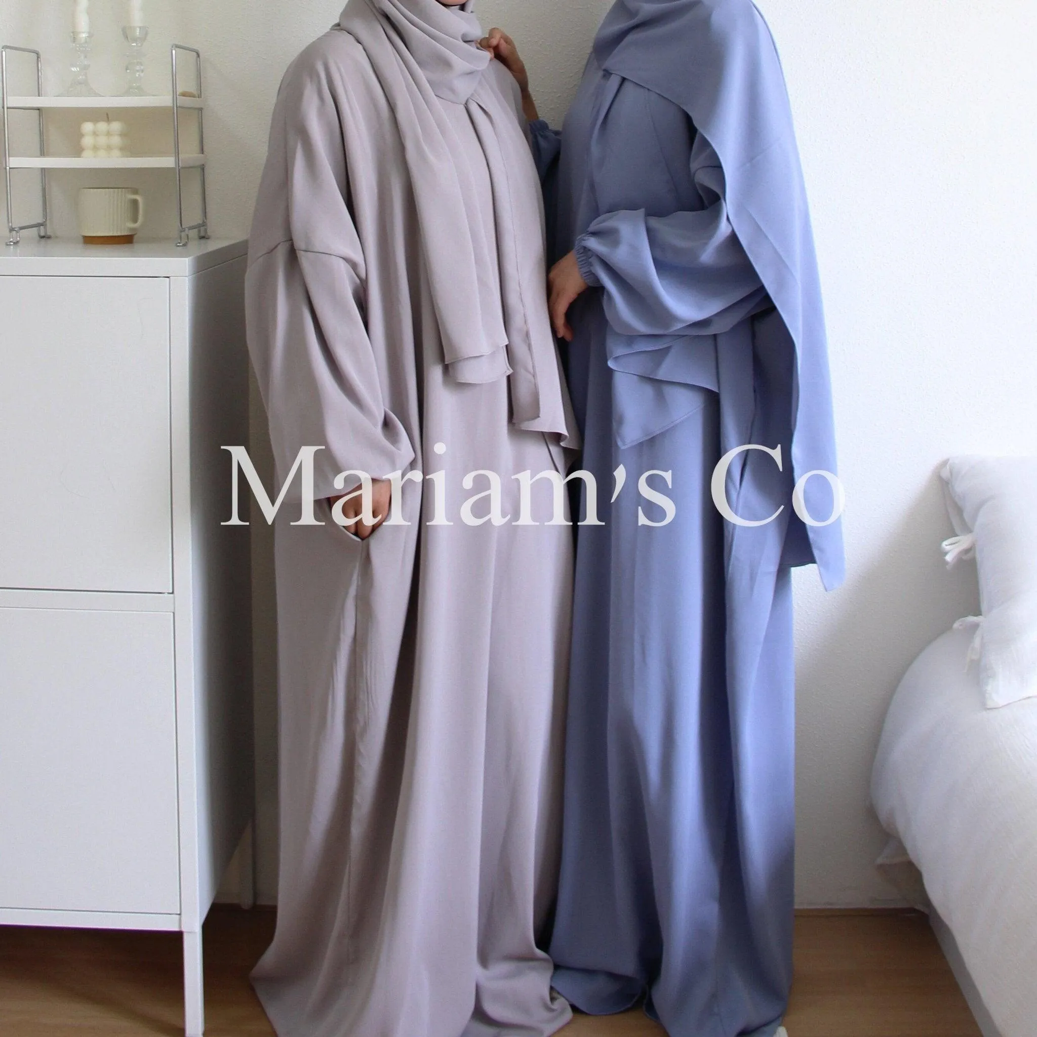 MA0011 Hijab Attached Hooded Abaya With Pockets