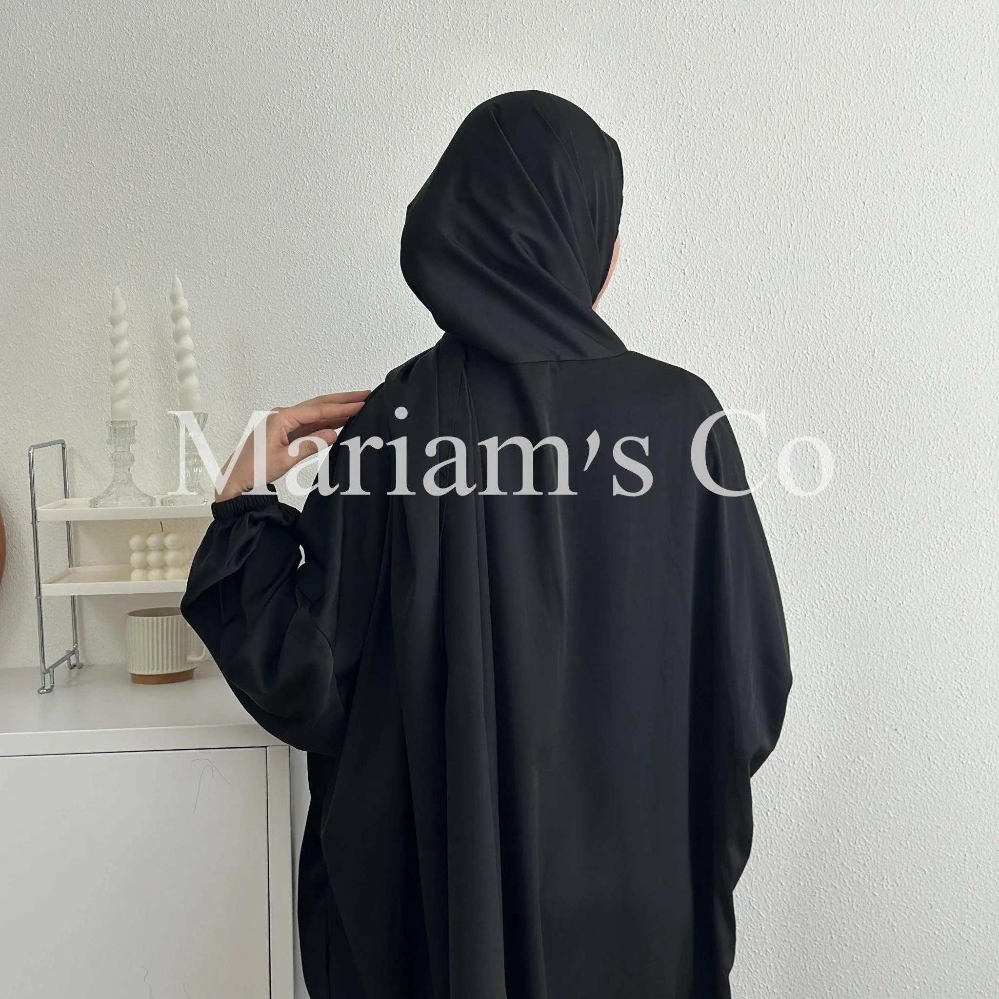 MA0011 Hijab Attached Hooded Abaya With Pockets