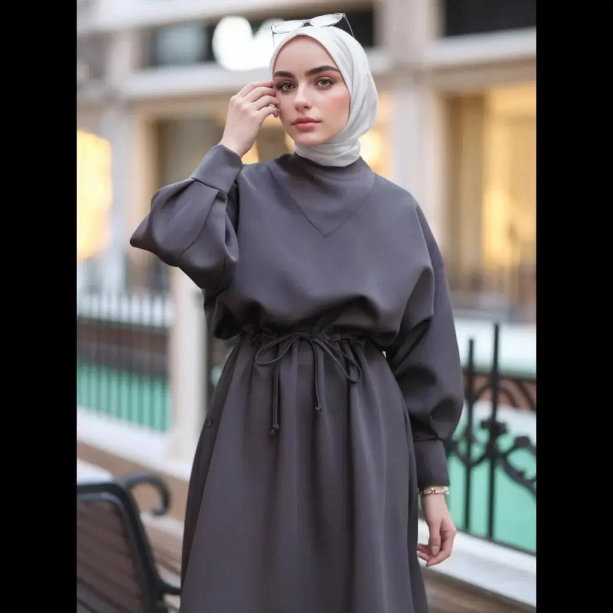 MA046 Winter Abaya with Scuba Girdle