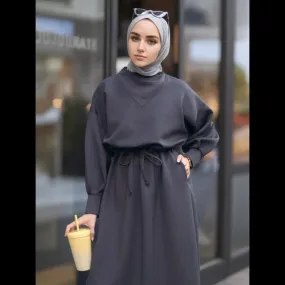 MA046 Winter Abaya with Scuba Girdle