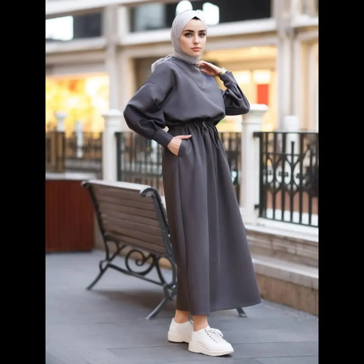 MA046 Winter Abaya with Scuba Girdle