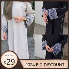 MA049 Linen Cotton Blend Kufiyah Abaya