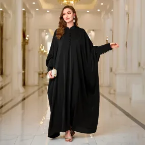 MA057 Button Batwing Sleeve Abaya