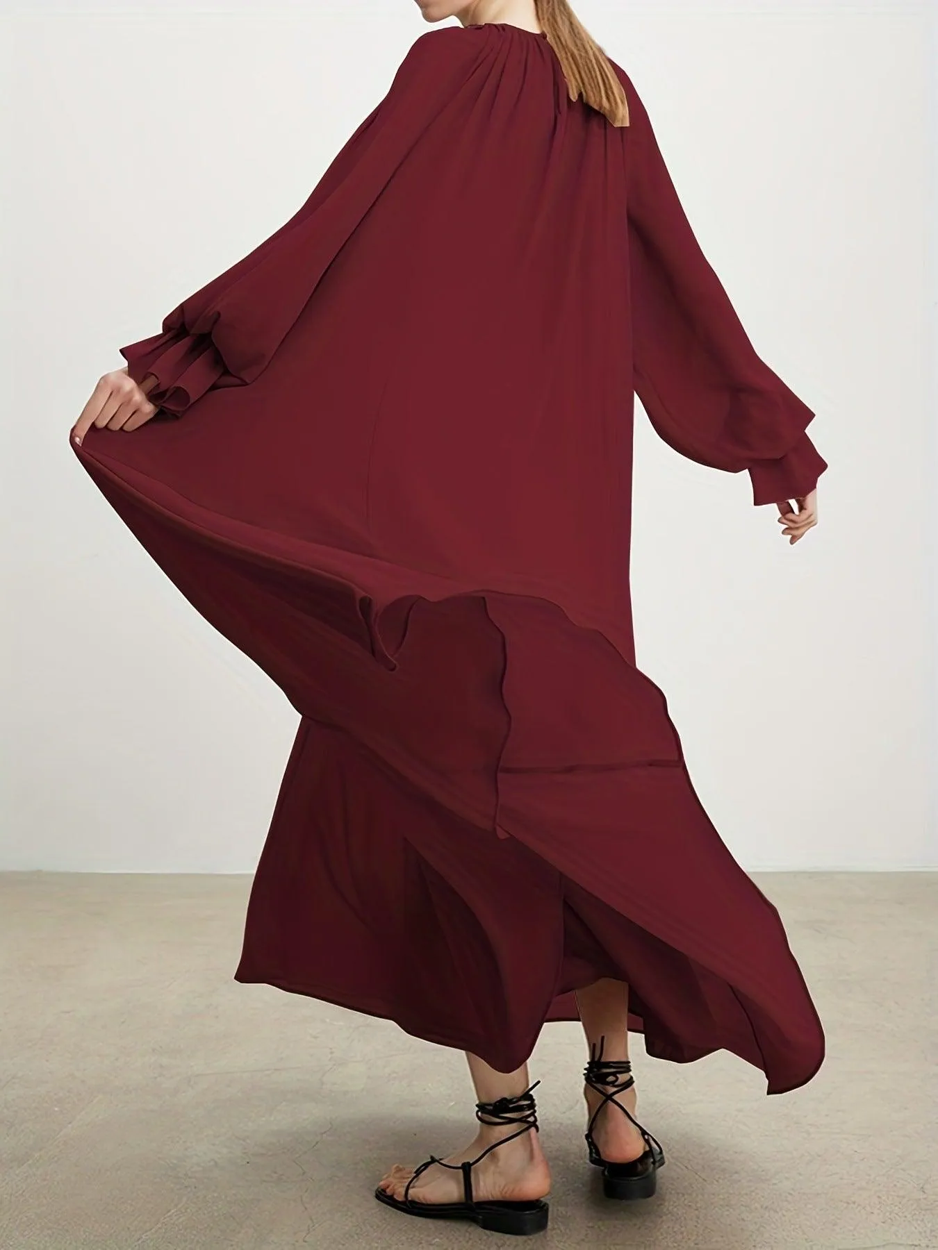 MA064 Chiffon Pleated Abaya