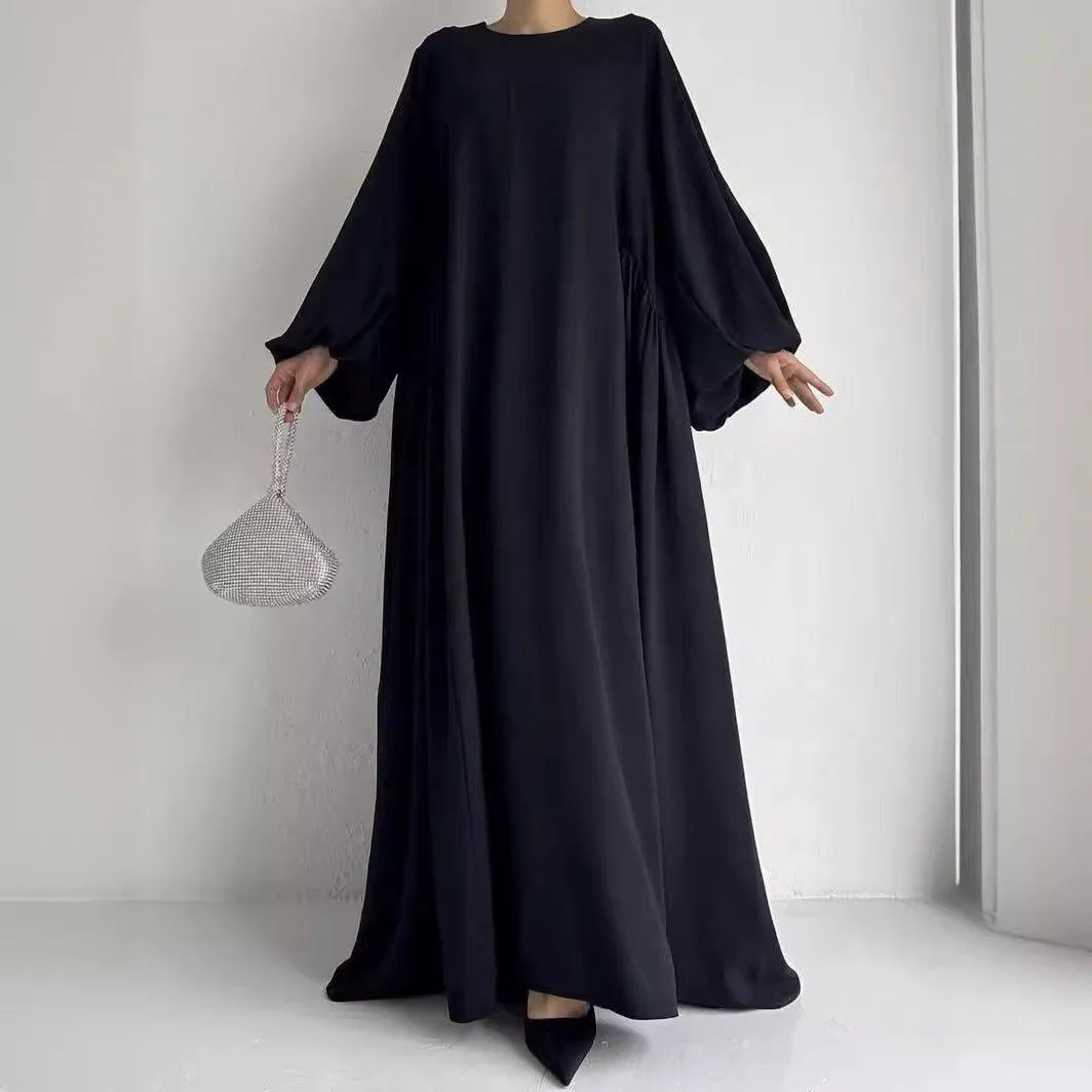 MA066 Simple Puff Sleeve Abaya