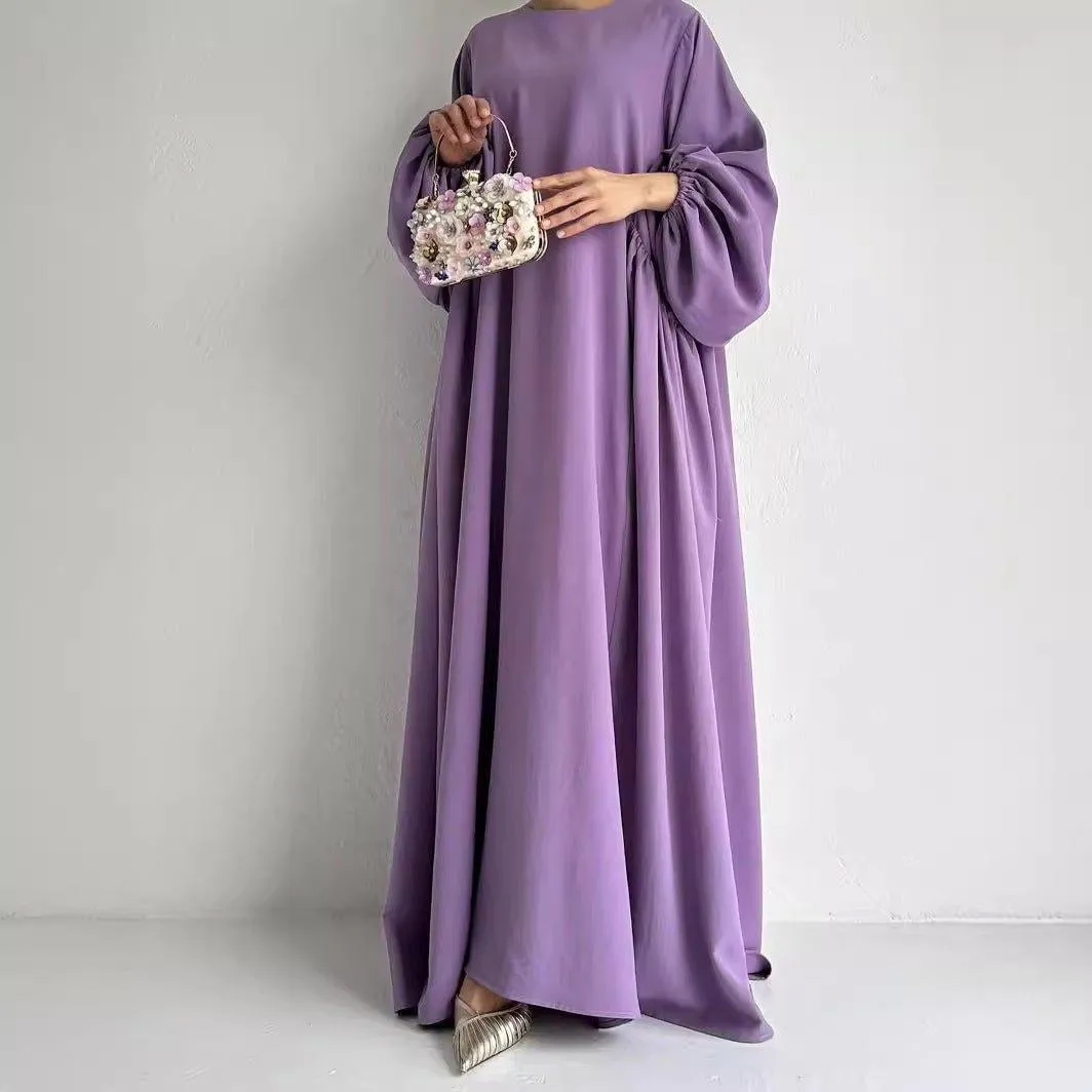 MA066 Simple Puff Sleeve Abaya