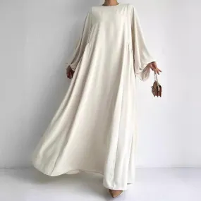 MA066 Simple Puff Sleeve Abaya