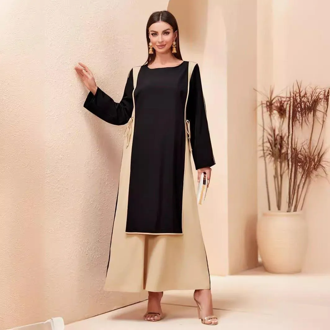 MA068 Patchwork Slimming Abaya