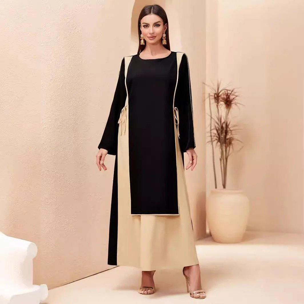 MA068 Patchwork Slimming Abaya