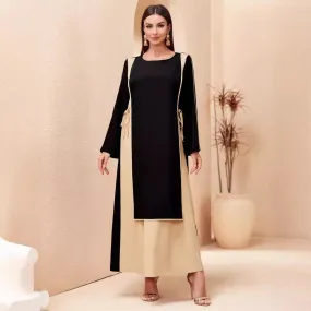 MA068 Patchwork Slimming Abaya