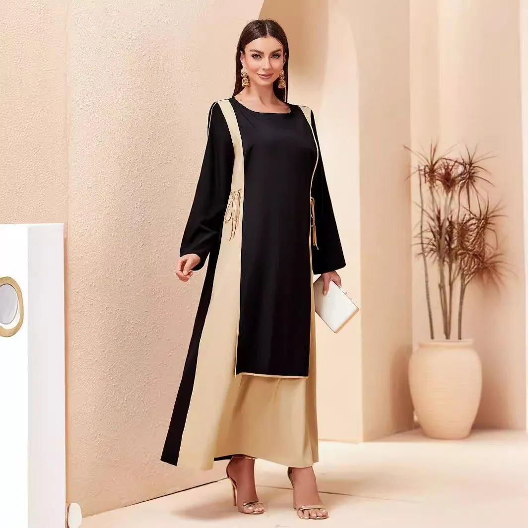 MA068 Patchwork Slimming Abaya