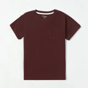 Maroon Kids Pocket Tee