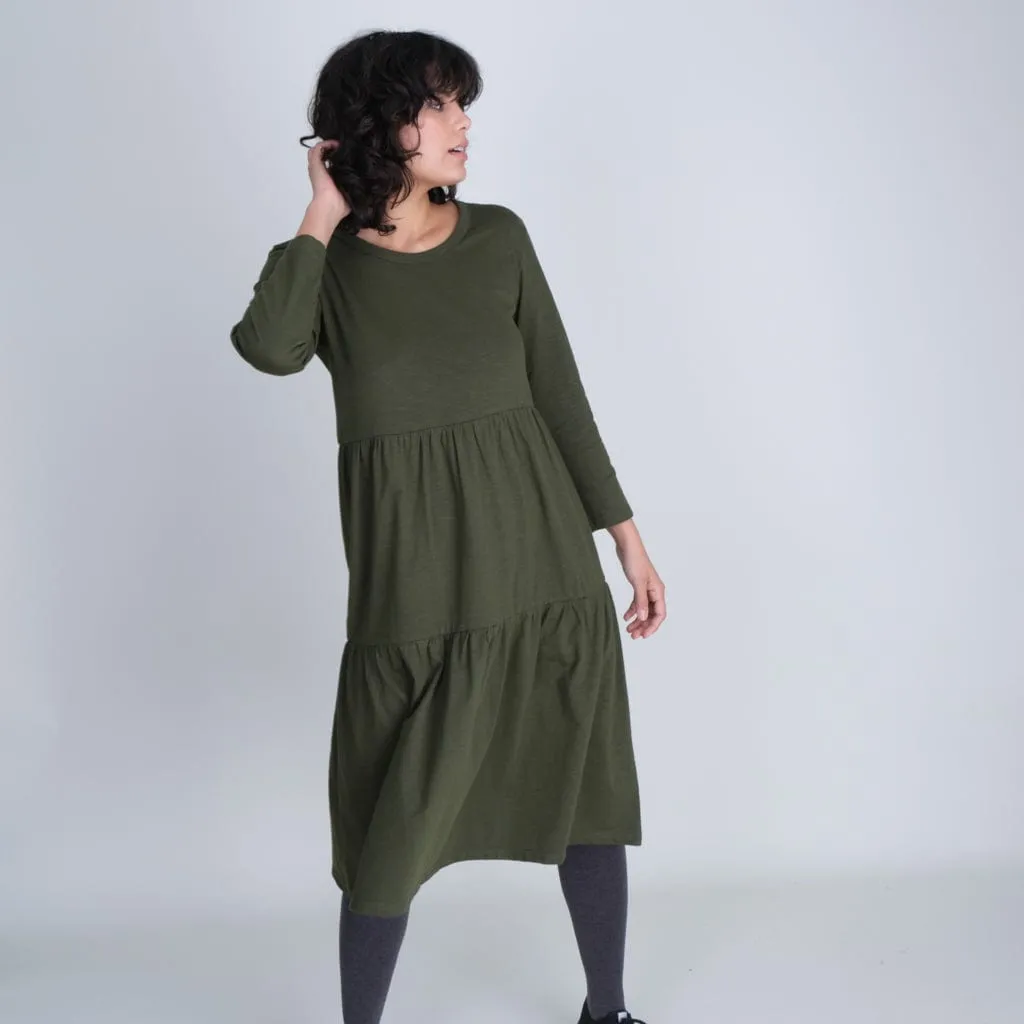 Maya Organic Cotton Jersey Dress | Green