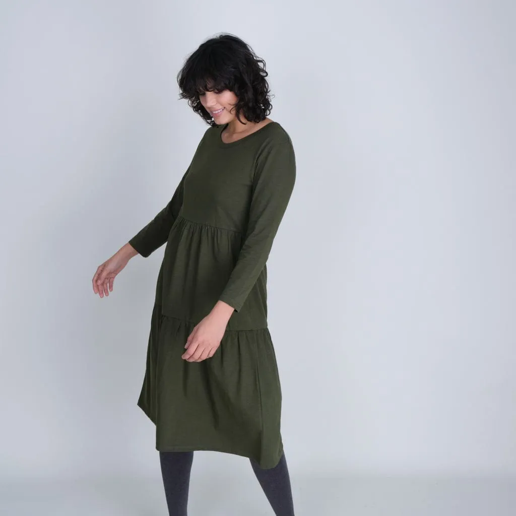 Maya Organic Cotton Jersey Dress | Green