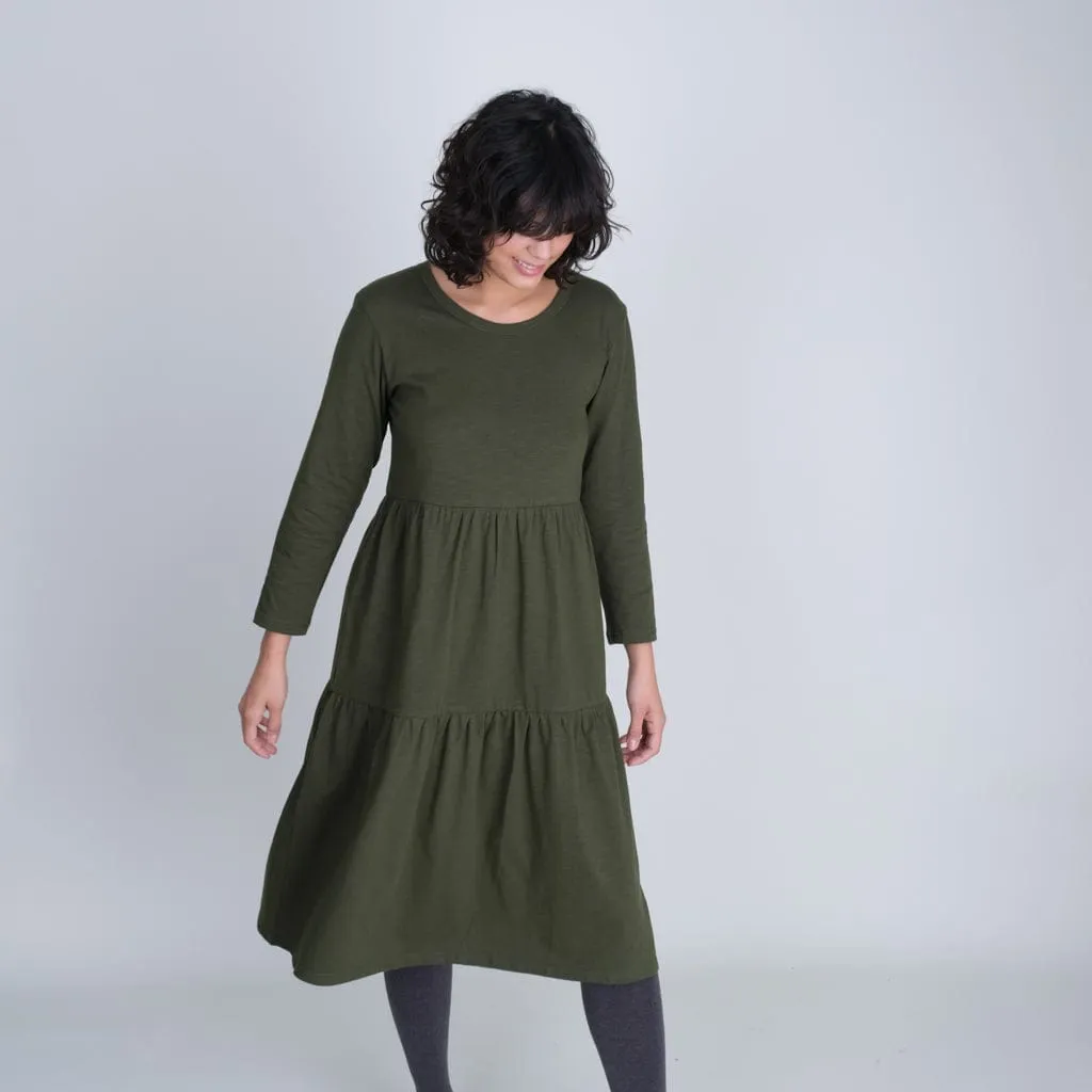 Maya Organic Cotton Jersey Dress | Green