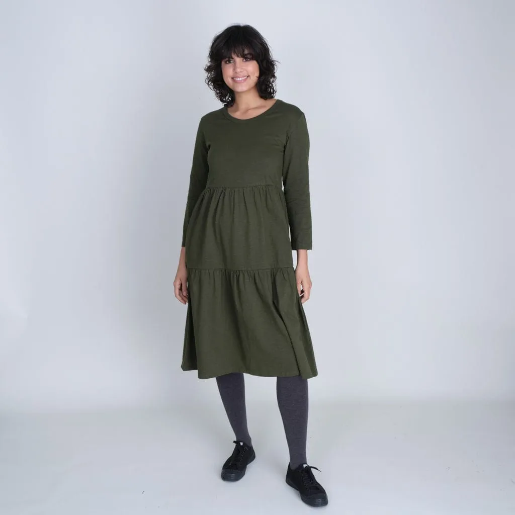 Maya Organic Cotton Jersey Dress | Green