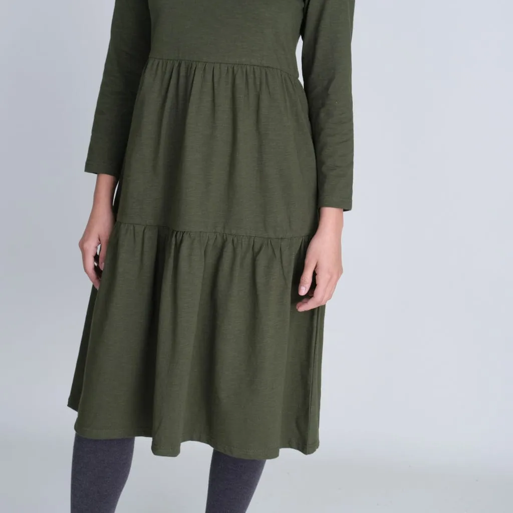 Maya Organic Cotton Jersey Dress | Green