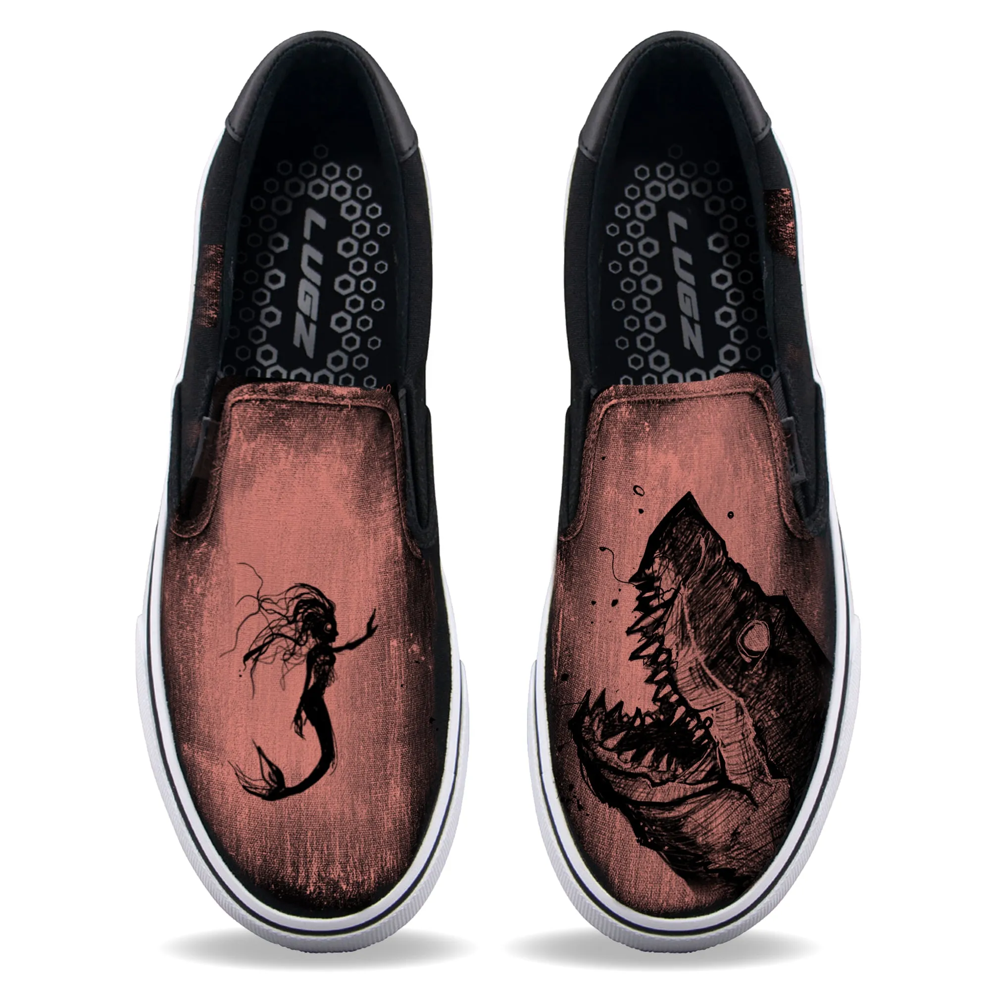 Mermaid & the Shark Unisex Slip ons