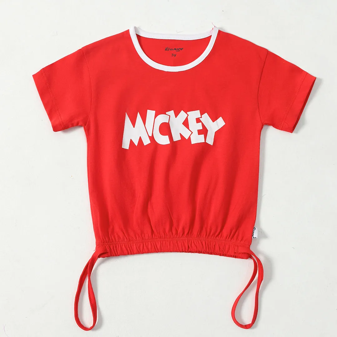 Mickey Girls Drawstring Tee