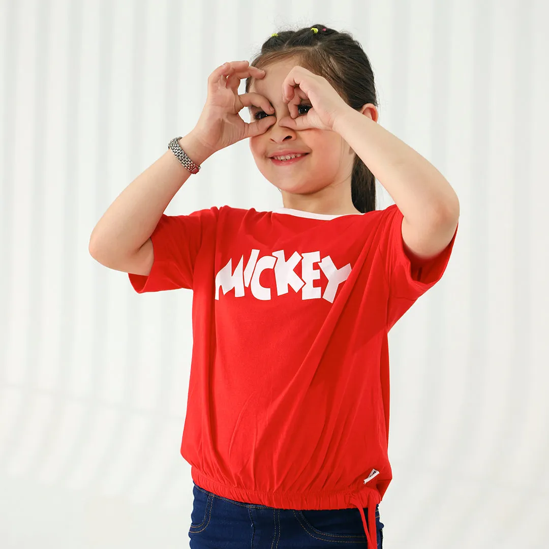 Mickey Girls Drawstring Tee