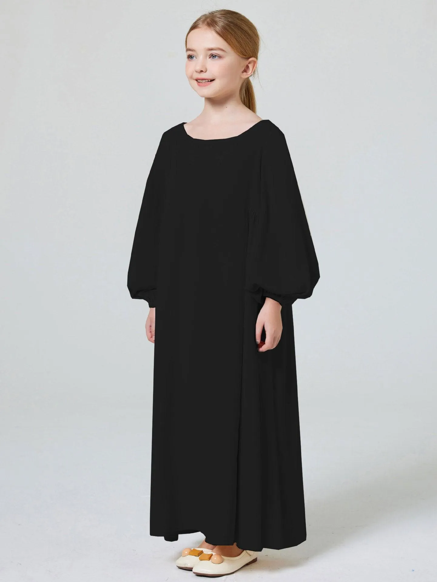 MKG004 Girls' Puff Sleeve Abaya