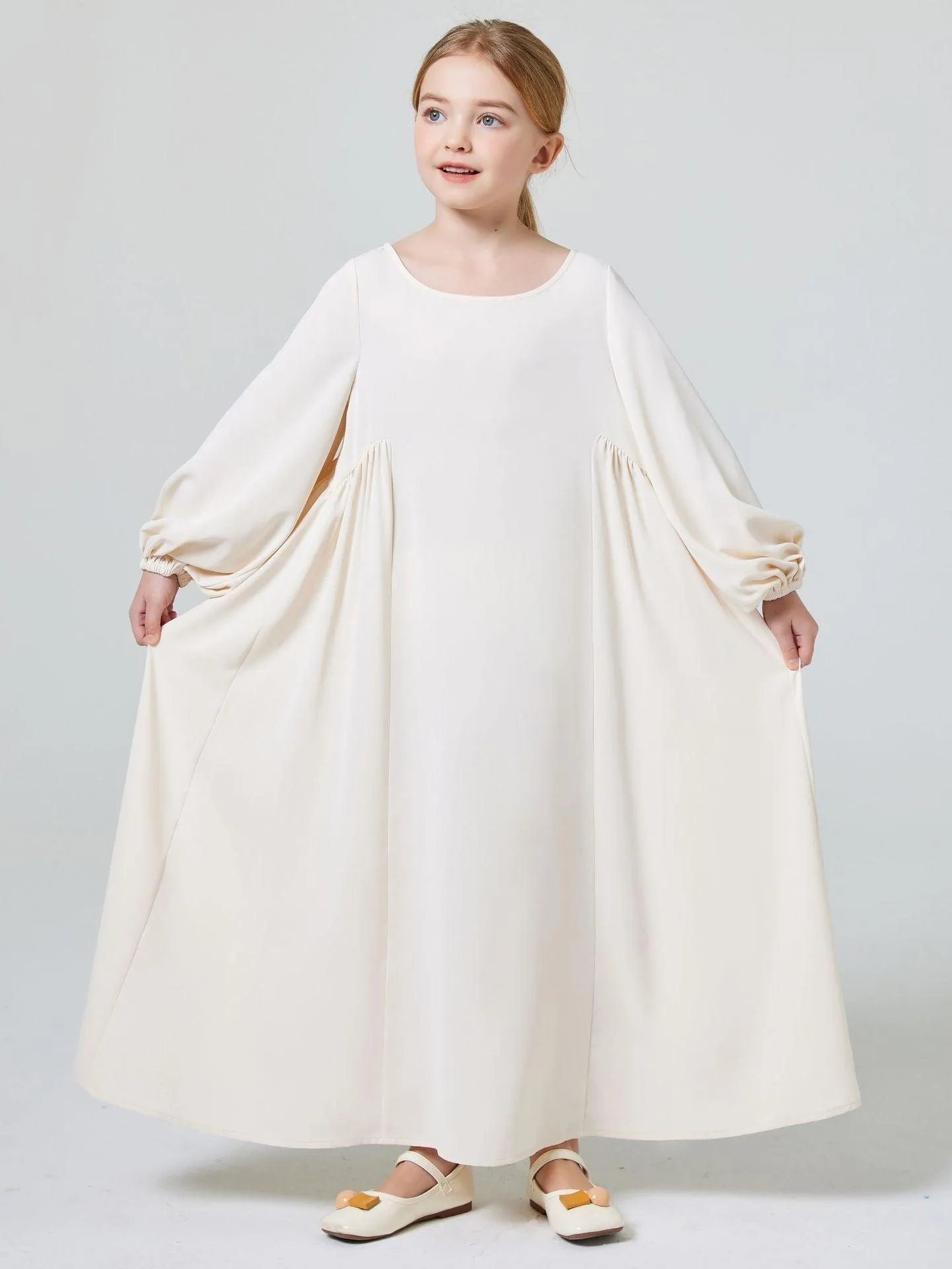 MKG004 Girls' Puff Sleeve Abaya