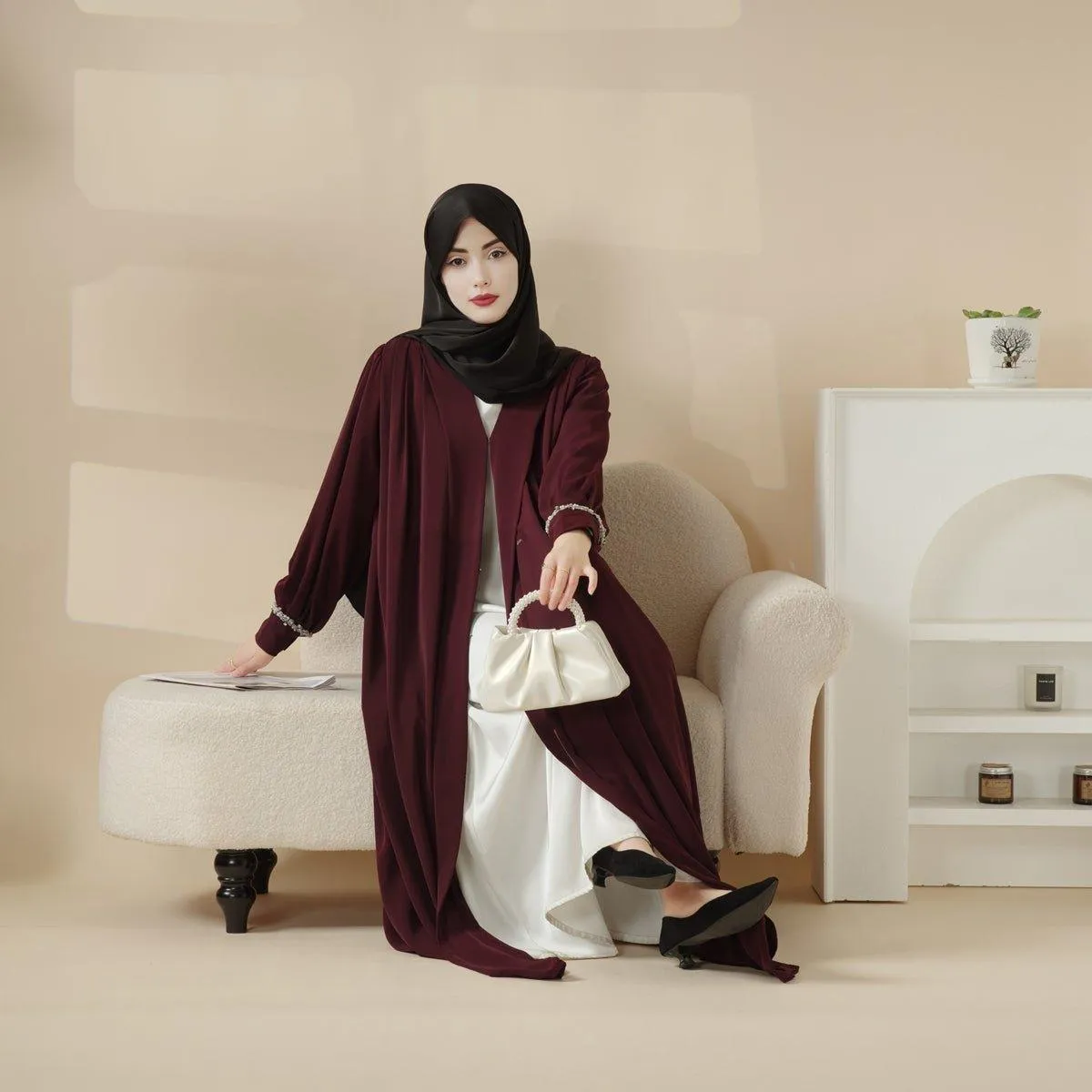 MOA061 Western Style Cardigan Abaya