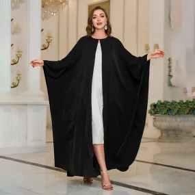 MOA068 Round Neck Cape Open Abaya