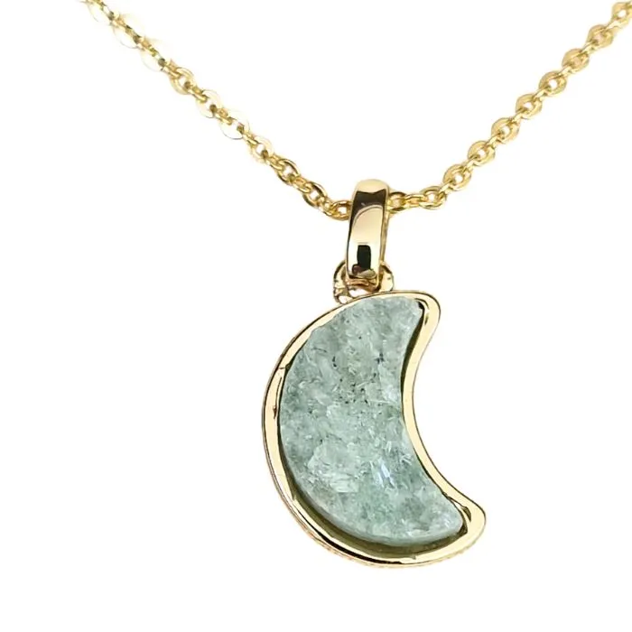 Moon Crescent Druzy Agate Necklace