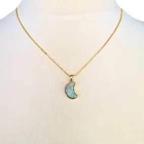 Moon Crescent Druzy Agate Necklace