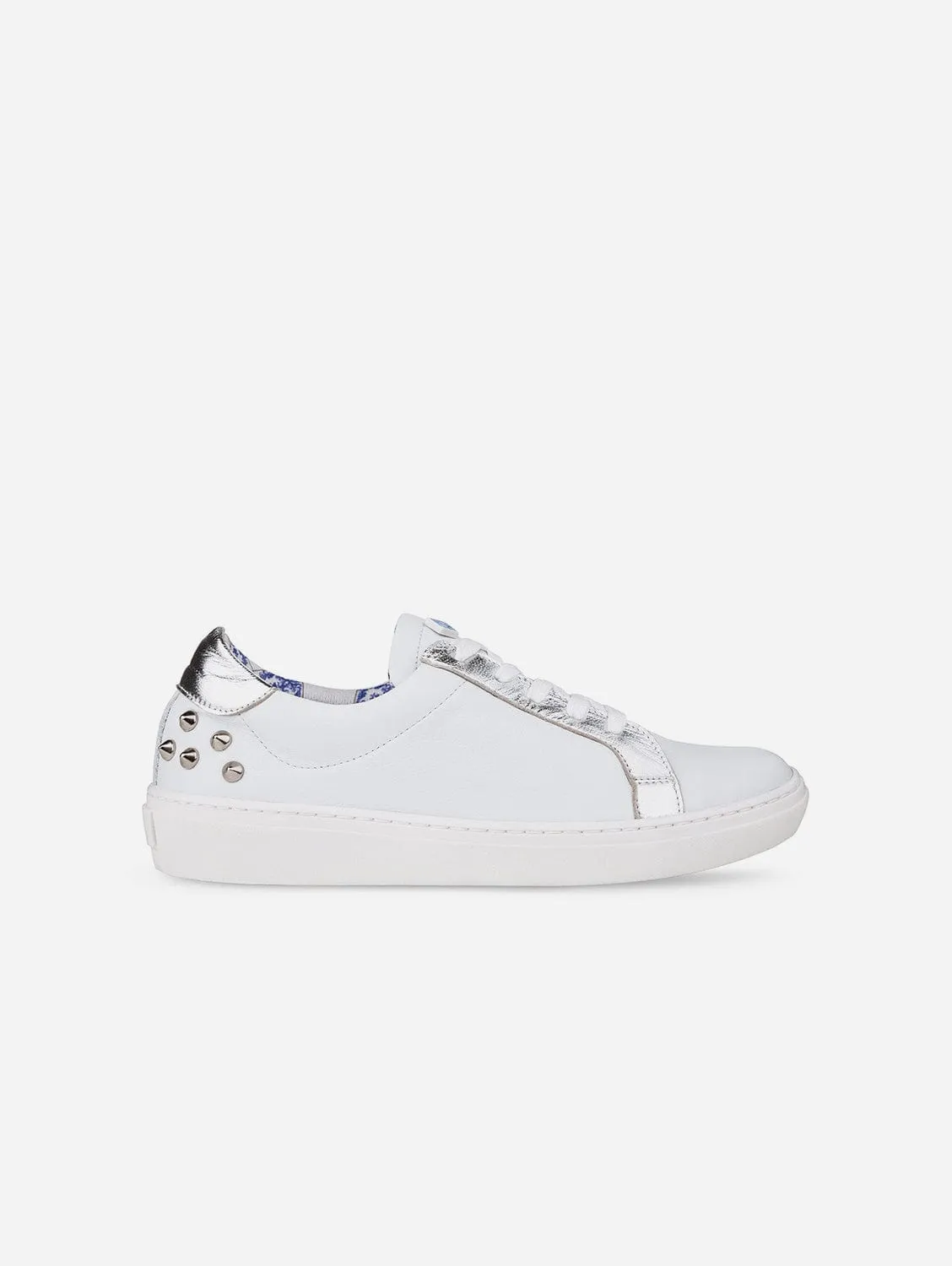 My Tennis Vegan Leather Sneakers | White & Silver