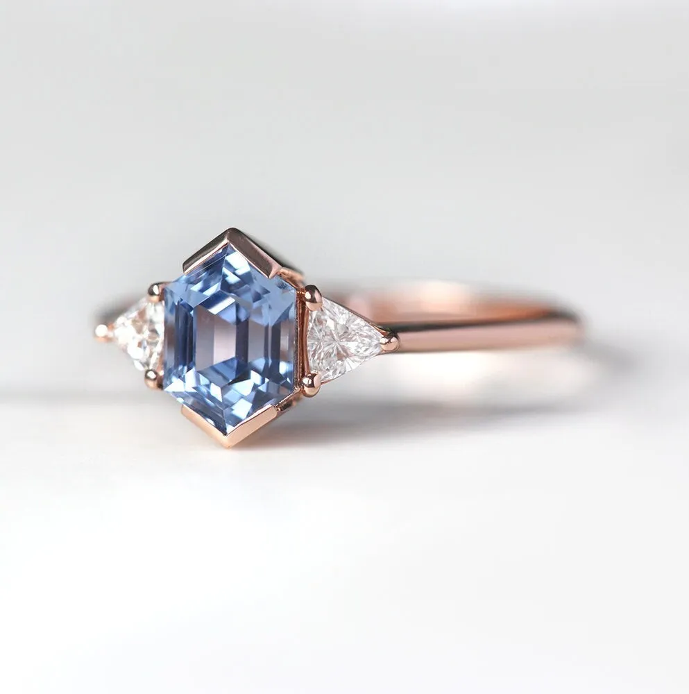 Nadine Blue Hexagon Sapphire Ring