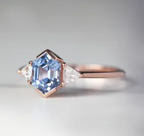 Nadine Blue Hexagon Sapphire Ring