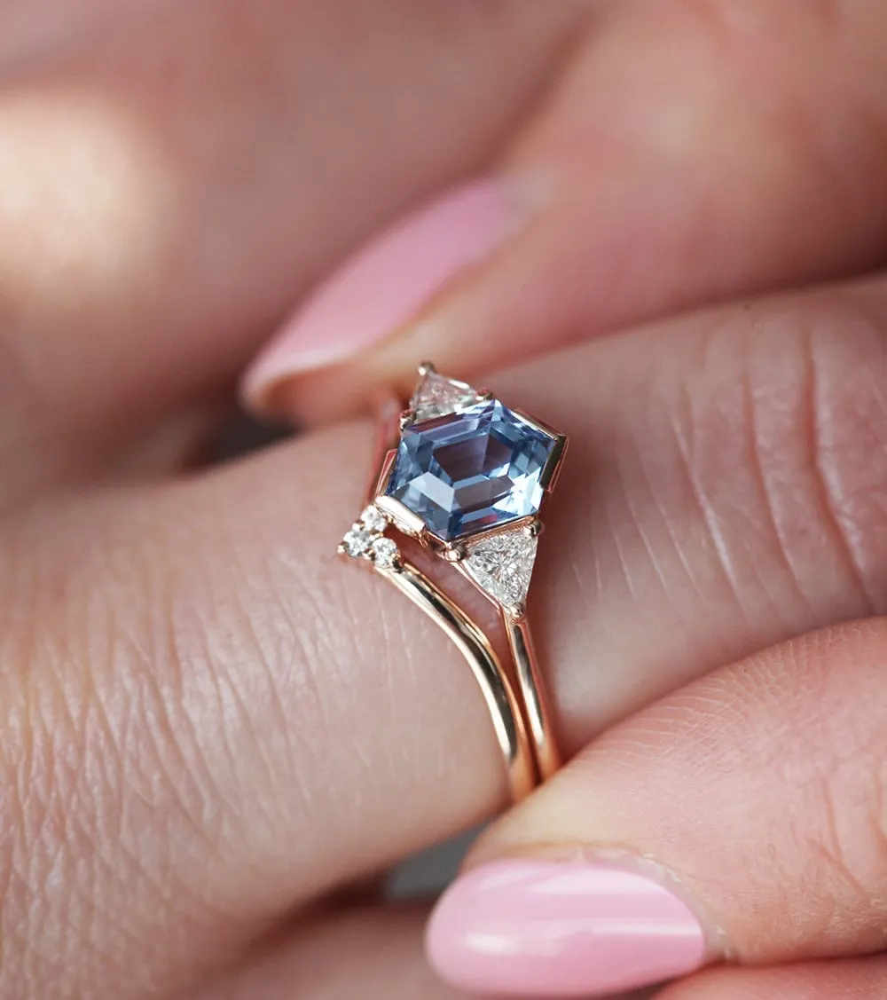 Nadine Blue Hexagon Sapphire Ring