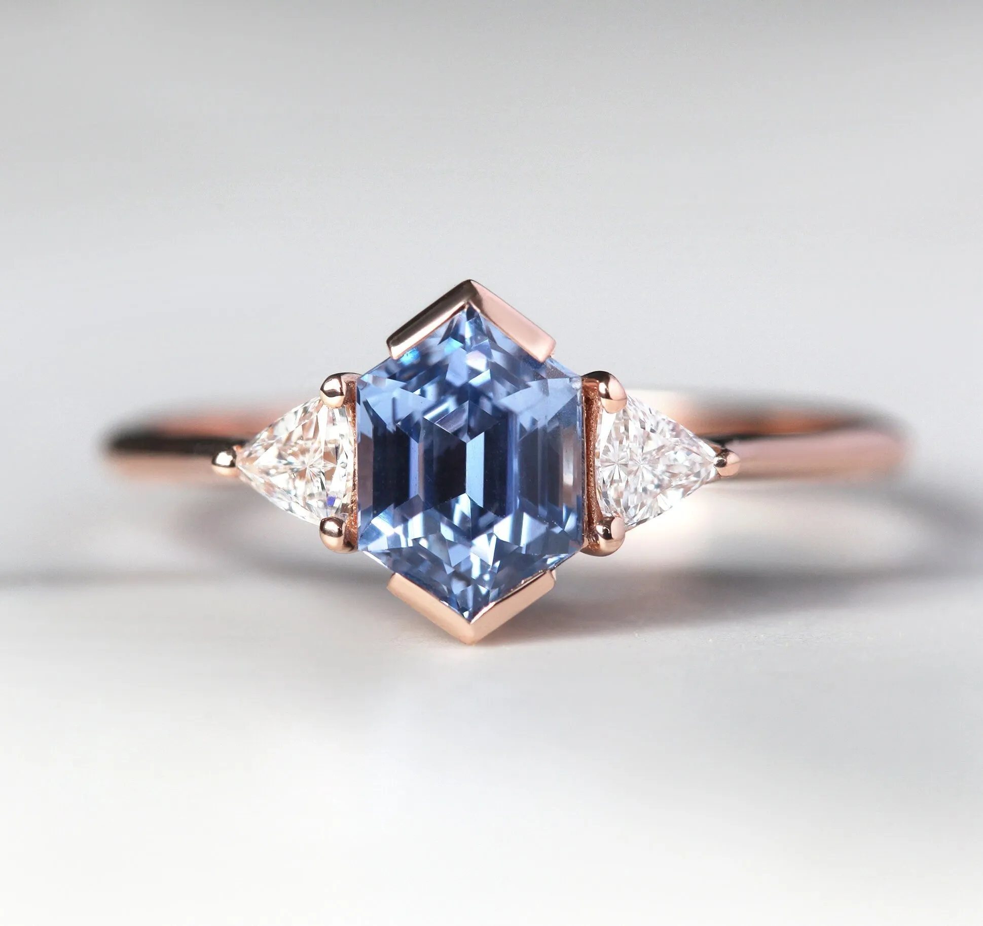 Nadine Blue Hexagon Sapphire Ring