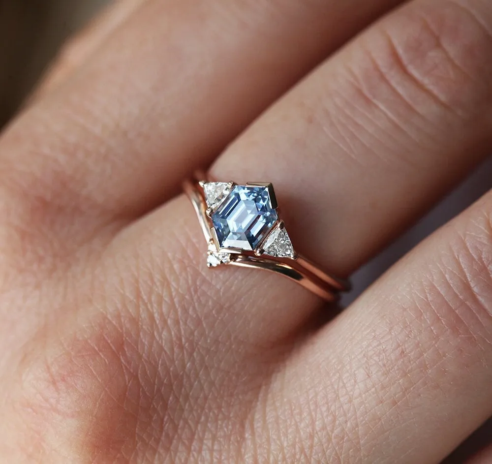 Nadine Blue Hexagon Sapphire Ring